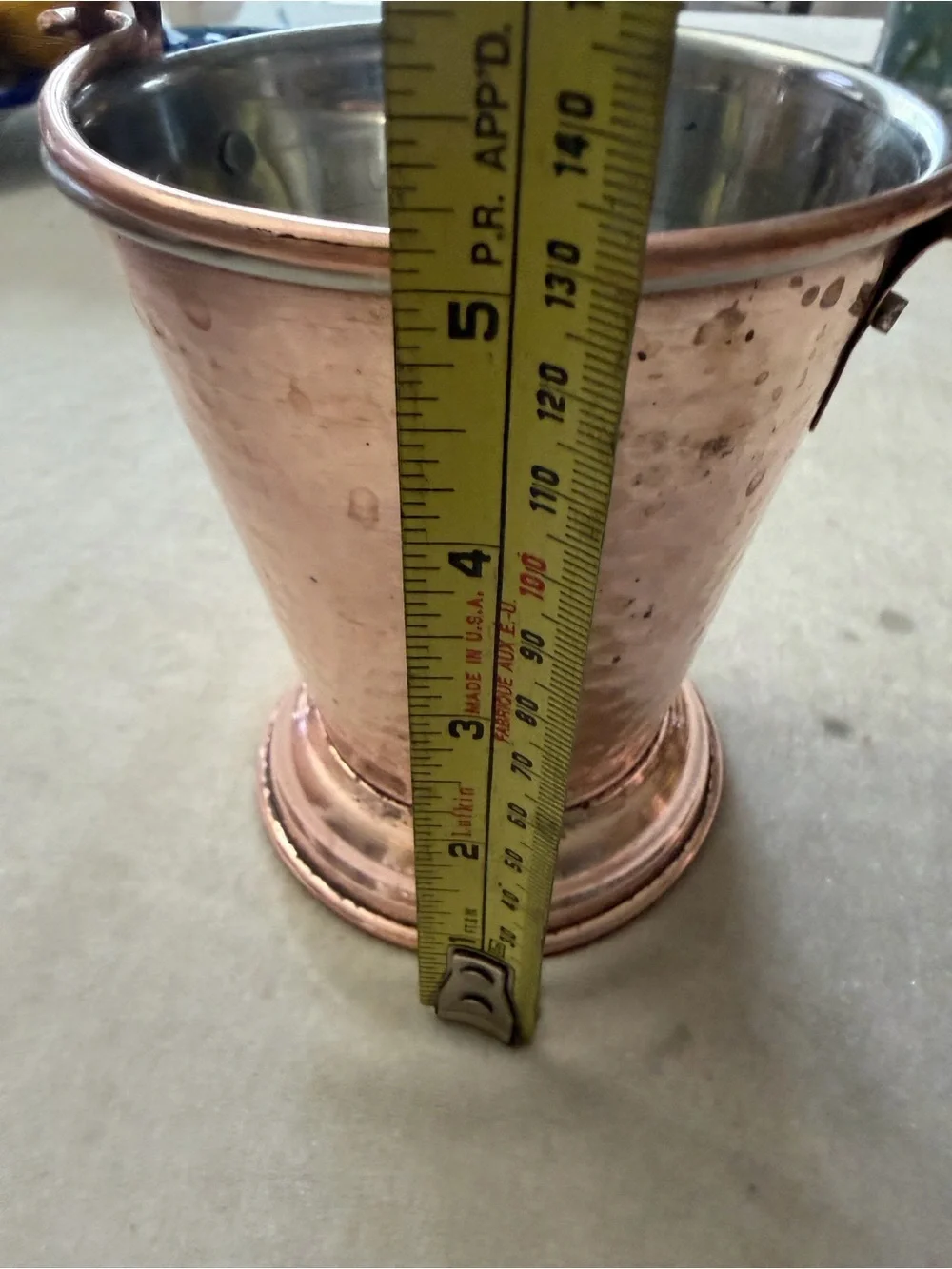 Hand-Hammered Copper Mini Bucket - Picture 2 of 7